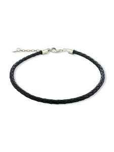 CHARM'S Skórzana bransoletka w kolorze czarnym rozmiar: 19 cm. Czarne bransoletki CHARM'S, srebrne. Za 65,45 zł.