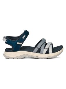 Teva Sandały trekkingowe "Tirra Sport" w kolorze granatowo-błękitnym rozmiar: 38. Niebieskie sandały Teva, bez wzorów, z otwartym noskiem, bez obcasa, na płaskiej podeszwie, bez zapięcia. Za 259,13 zł.