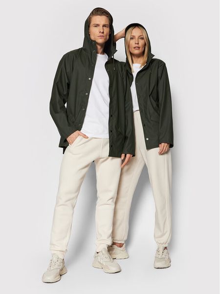 Rains Kurtka przeciwdeszczowa Unisex 12010 Zielony Regular Fit. Zielone kurtki Rains, xl, bez wzorów, z syntetyku, bez kaptura. Za 309,99 zł.