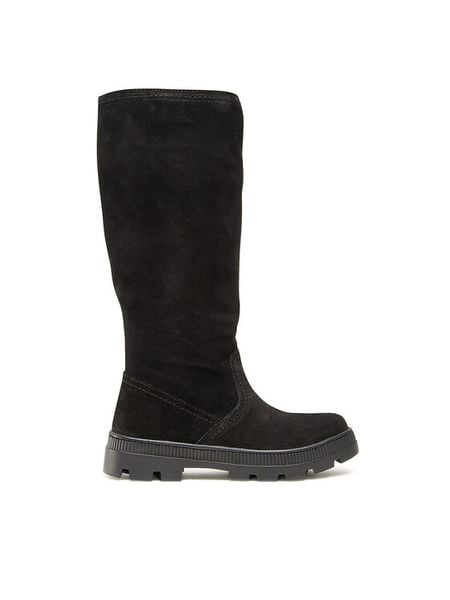 Lasocki Kozaki WI23-PUSZAN-03 Czarny. Czarne kozaki Lasocki, bez wzorów, ze skóry, bez obcasa, na płaskiej podeszwie, bez zapięcia. Za 209,99 zł.