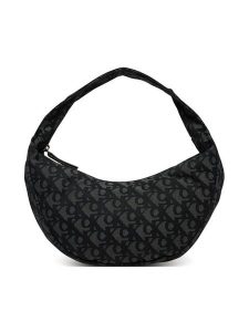 Calvin Klein Torebka Ckj Monogram Pinched Medium Shou LV04F3206G Czarny. Czarne torebki klasyczne Calvin Klein, bez wzorów, z materiału, bez dodatków. Za 269,99 zł.