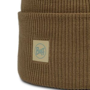 Czapka BUFF CROSSKNIT BEANIE SOLID GINGKO. Żółte czapki Buff, bez wzorów, z dzianiny, sportowe. Za 148,65 zł.