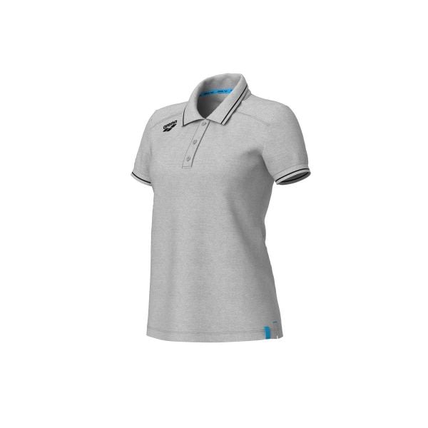 Koszulka polo damska Arena Team Polo shirt Solid Cotton. Szare bluzki Arena, bez wzorów, z bawełny, sportowe, bez kołnierzyka, bez ramiączek. Za 239,00 zł.