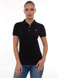 SIR RAYMOND TAILOR Koszulka polo "Angie" w kolorze czarnym rozmiar: L. Czarne bluzki Sir Raymond Tailor, l, bez wzorów, z bawełny, bez kołnierzyka, bez ramiączek. Za 110,04 zł.