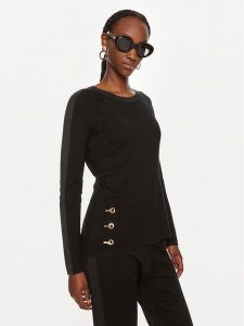 Liu Jo Sport Sweter TF4098 MS49I Czarny Regular Fit. Czarne swetry klasyczne Liu Jo Sport, l, z wiskozy, bez kołnierzyka. Za 339,99 zł.