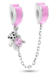 CHARM'S Srebrny charms z cyrkoniami rozmiar: onesize. Różowe zawieszki CHARM'S, z cyrkonią, srebrne. Za 139,20 zł.