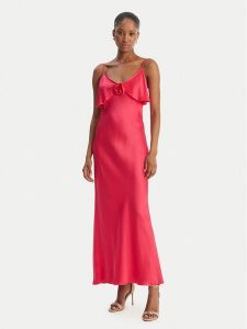 Fracomina Sukienka koktajlowa FS26SD2007W58301 Różowy Slim Fit. Czerwone sukienki Fracomina, xl, bez wzorów, z wiskozy, wizytowe, bez kołnierzyka, bez ramiączek. Za 539,99 zł.