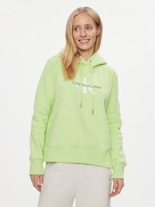 Calvin Klein Jeans Bluza J20J221335 Zielony Regular Fit. Zielone bluzy Calvin Klein Jeans, s, bez wzorów, z bawełny, bez kaptura. Za 299,99 zł.