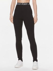 Calvin Klein Jeans Legginsy J20J222601 Czarny Slim Fit. Czarne legginsy Calvin Klein Jeans, bez wzorów, z jeansu. Za 229,99 zł.