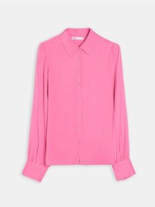 Koszula z wiskozy - różowy. Czerwone koszule Sinsay, l, bez wzorów, z wiskozy, bez kołnierzyka, bez ramiączek. Za 39,99 zł.