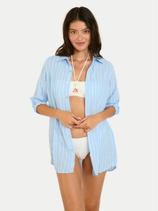 Banana Moon Koszula Garel Galeana MVD66 Błękitny Regular Fit. Niebieskie koszule Banana Moon, m, bez wzorów, z syntetyku, bez kołnierzyka, bez ramiączek. Za 449,99 zł.