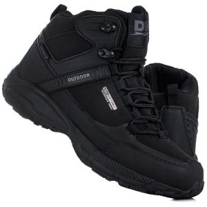 Buty damskie wysokie wodoodporne zimowe DK PREDATOR. Brązowe buty sportowe DK, na zimę, bez wzorów, bez zapięcia. Za 199,00 zł.