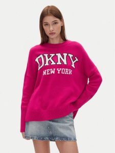 DKNY Sweter DJ4R0362 Różowy Regular Fit. Czerwone swetry klasyczne DKNY, xs, z syntetyku, bez kołnierzyka. Za 209,99 zł.