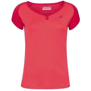 Koszulka tenisowa damska z krótkim rekawem Babolat Cap Sleeve Top. Czerwone bluzki BABOLAT, xs, bez wzorów, sportowe, bez kołnierzyka, bez ramiączek. Za 119,00 zł.