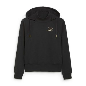 Bluza damska DIADORA L. HOODIE FLOUNCE XS. Czarne bluzy Diadora, l, bez wzorów, bez kaptura. Za 119,99 zł.
