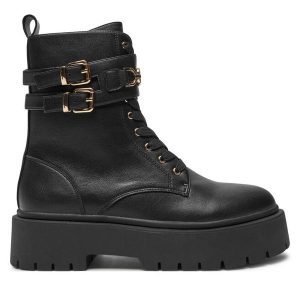 Trapery TWINSET. Czarne buty zimowe Twinset, bez obcasa, bez zapięcia. Za 979,99 zł.