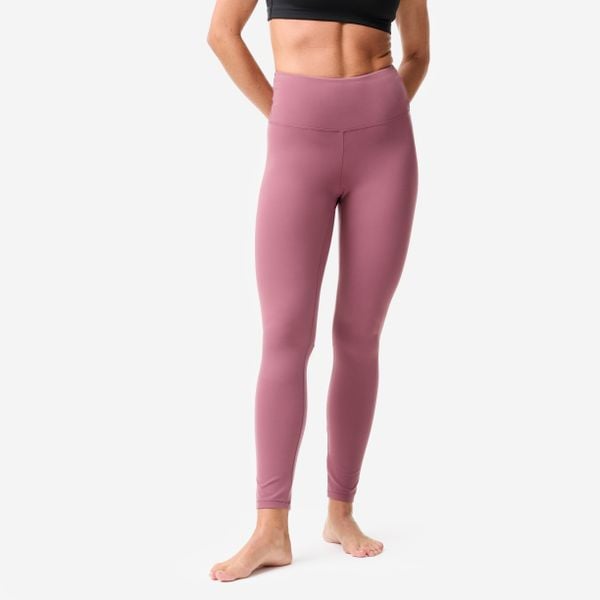 Legginsy do jogi i pilatesu damskie Domyos Breathe. Szare legginsy DOMYOS, bez wzorów, z elastanu, z podwyższonym stanem. Za 119,99 zł.