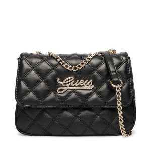 Torebka Guess. Czarne listonoszki Guess, z aplikacjami, bez dodatków. Za 239,99 zł.