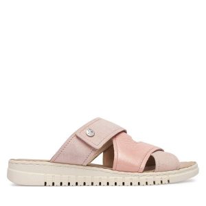 Klapki Caprice. Czerwone klapki Caprice, bez wzorów, bez obcasa. Za 299,99 zł.