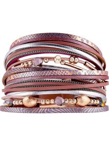 LA CHIQUITA Bransoletka z elementami ozdobnymi rozmiar: onesize. Różowe bransoletki LA CHIQUITA, z kryształem, złote. Za 139,45 zł.