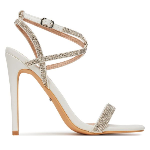 Sandały DeeZee. Białe sandały DeeZee, bez wzorów, bez obcasa, na szpilce, bez zapięcia. Za 139,99 zł.