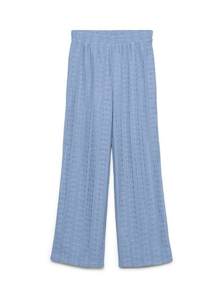 Vero Moda Spodnie w kolorze błękitnym rozmiar: XS. Niebieskie spodnie z wysokim stanem Vero Moda, bez wzorów, z koronki, z podwyższonym stanem. Za 70,90 zł.