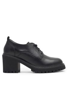 Lasocki Półbuty WB-MILVA-01C Czarny. Czarne czółenka Lasocki, bez wzorów, ze skóry, bez obcasa, na obcasie, bez zapięcia. Za 148,99 zł.