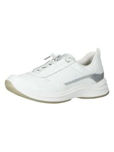 Paul Green Skórzane sneakersy w kolorze srebrno-białym rozmiar: 38. Białe trampki Paul Green, bez wzorów, bez zapięcia. Za 213,18 zł.