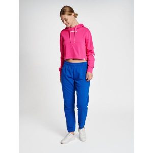 Damska bluza z kapturem crop Hummel Legacy. Czerwone bluzy Hummel, s, bez wzorów, z bawełny, z kapturem. Za 170,00 zł.