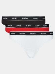 Hugo Komplet 3 par stringów Triplet Thong 50480150 Kolorowy. Komplety bielizny Hugo, bez wzorów, z bawełny. Za 119,99 zł.