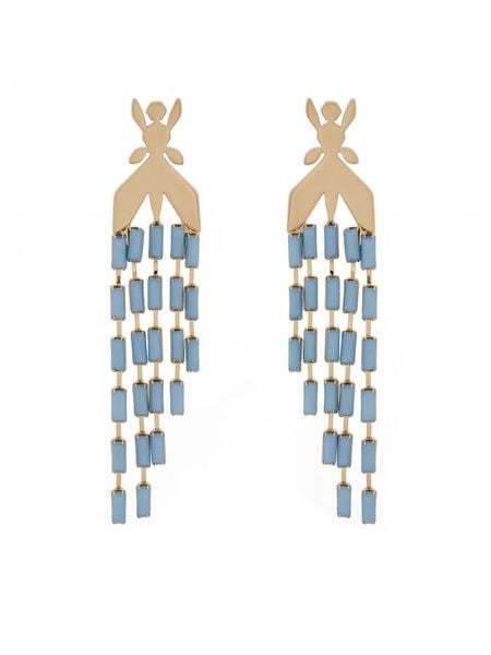 Patrizia Pepe Kolczyki 2J2512/M059-C210 Błękitny. Niebieskie kolczyki Patrizia Pepe, metalowe. Za 359,99 zł.