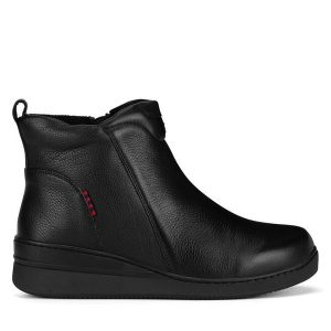 Botki Go Soft. Czarne botki Go Soft, bez wzorów, bez obcasa, na koturnie, bez zapięcia. Za 249,99 zł.