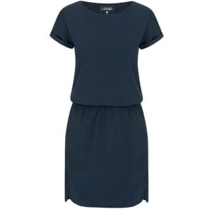 Sukienka sportowa damska LOAP Ubrina niebieska M. Niebieskie sukienki Lolë, m, bez wzorów, sportowe, bez kołnierzyka, bez ramiączek, sportowe. Za 183,99 zł.