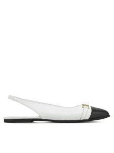 TWINSET Baleriny 251GCJ026 Biały. Białe balerinki Twinset, bez wzorów, ze skóry, bez obcasa, bez zapięcia. Za 489,99 zł.