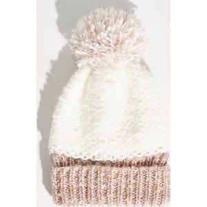 Czapka z pomponem - Kremowy. Czapki marki Sinsay. W wyprzedaży za 14,99 zł.