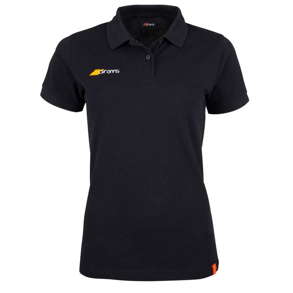 Damska koszulka polo Grays Hockey Tangent. Czarne bluzki GRAYS, bez wzorów, bez kołnierzyka, bez ramiączek. Za 213,00 zł.