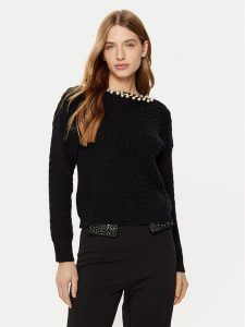 Rinascimento Sweter CFM0011717003 Czarny Regular Fit. Czarne swetry klasyczne Rinascimento, l, z syntetyku, bez kołnierzyka. Za 199,99 zł.