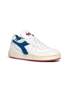 Diadora Skórzane sneakersy w kolorze niebiesko-czerwono-białym rozmiar: 39. Białe trampki Diadora, bez wzorów, bez zapięcia. Za 354,69 zł.