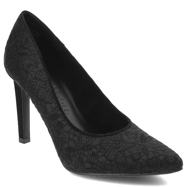 Czarne Czółenka Marco Tozzi Eleganckie Buty Na Obcasie. Czarne czółenka Marco Tozzi, bez wzorów, z koronki, bez obcasa, na obcasie, bez zapięcia. Za 203,99 zł.