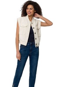 Heine Kamizelka w kolorze kremowym rozmiar: 46. Brązowe kamizelki Heine, bez wzorów, bez kołnierzyka, bez ramiączek, bez kaptura. Za 95,92 zł.