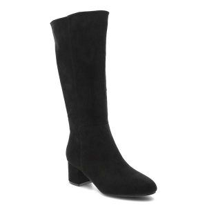 Kozaki damskie S.Barski o klasycznym fasonie z wysoką cholewką i stabilnym obcasem typu klocek czarne, HY62-8131 Black. Czarne kozaki S.BARSKI, na zimę, bez wzorów, przed kolano, bez obcasa, na obcasie, bez zapięcia. Za 189,00 zł.