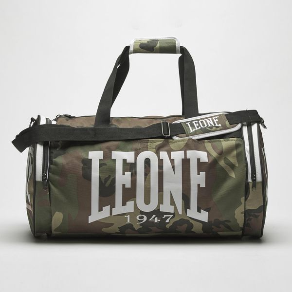 Torba sportowa na zamek Leone Camouflage AC906. Zielone torby podróżne i sportowe LEONE 1947, bez wzorów. Za 239,00 zł.