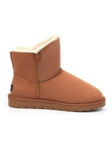 Blackfield Botki zimowe "Lady" w kolorze jasnobrązowym rozmiar: 41. Brązowe botki Blackfield, na zimę, z aplikacjami, z materiału, z okrągłym noskiem, bez obcasa, bez zapięcia. Za 130,99 zł.