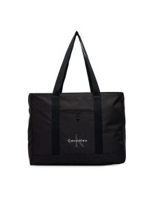 Calvin Klein Torebka LV04D3528G Czarny. Czarne shopper bag Calvin Klein, bez wzorów, z materiału, bez dodatków. Za 369,99 zł.