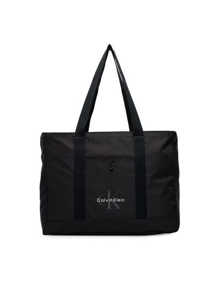 Calvin Klein Torebka LV04D3528G Czarny. Czarne shopper bag Calvin Klein, bez wzorów, z materiału, bez dodatków. Za 369,99 zł.