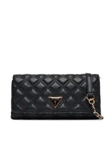 Guess Torebka Giully II Mini HWQG96 73750 Czarny. Czarne torebki klasyczne Guess, z aplikacjami, ze skóry, bez dodatków. Za 319,99 zł.