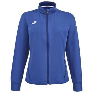 Bluza dresowa damska Babolat Play Jacket do tenisa. Niebieskie bluzy BABOLAT, bez wzorów, z dresówki, bez kaptura. Za 379,99 zł.