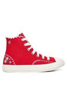 Converse Trampki Chuck Taylor All Star Embroidered Flowers A13518C Czerwony. Czerwone trampki Converse, bez wzorów, z materiału, bez zapięcia. Za 299,99 zł.