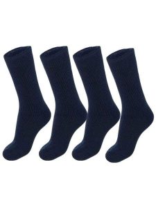 Damskie Skarpety Termiczne - 4 Pary - Ciemny Jeans. Niebieskie skarpetki HEAT KEEPER, bez wzorów, z elastanu. Za 182,06 zł.