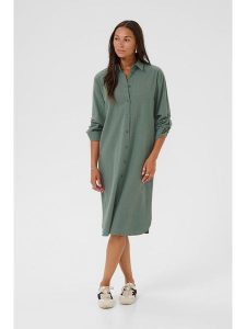 Kaffe Sukienka w kolorze khaki rozmiar: 44. Brązowe sukienki Kaffe, na co dzień, bez wzorów, z bawełny, bez kołnierzyka, bez ramiączek, midi, proste. Za 101,70 zł.